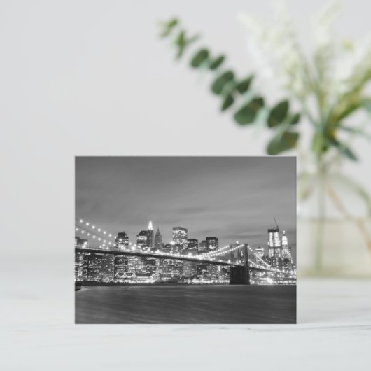 Brooklyn Bridge bij nacht, New York City Briefkaart (Staand voorkant)