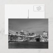 Brooklyn Bridge bij nacht, New York City Briefkaart (Voorkant / Achterkant)