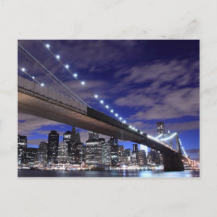 Brooklyn Bridge bij nacht, New York City Briefkaart