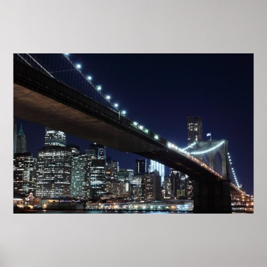 Brooklyn Bridge bij nacht, New York City Poster (Voorkant)