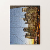 Brooklyn Bridge bij schemer met skyline van Manhat Legpuzzel (Verticaal)
