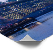Brooklyn Bridge bij schemer Poster (Hoek)