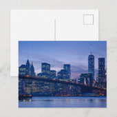 Brooklyn Bridge bij schemering Briefkaart (Voorkant / Achterkant)