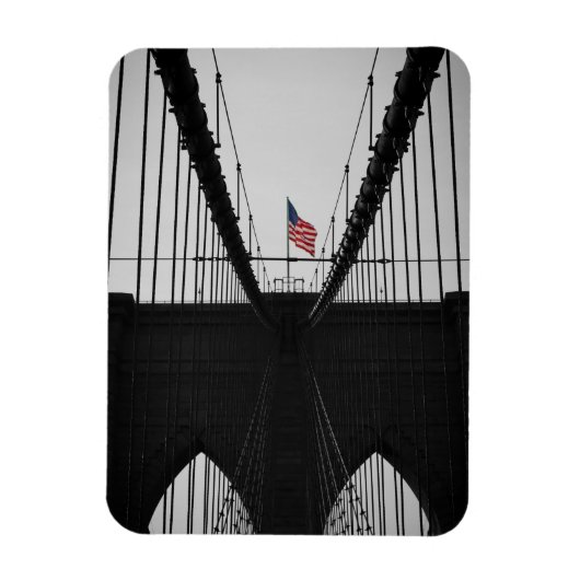 Brooklyn Bridge Black en White Photography Magneet (Verticaal)