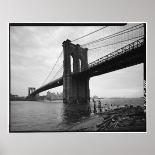 Brooklyn Bridge Black en White Photography Poster