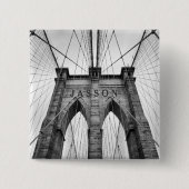 Brooklyn Bridge Black & White Foto Vierkante Button 5,1 Cm (Voorkant)