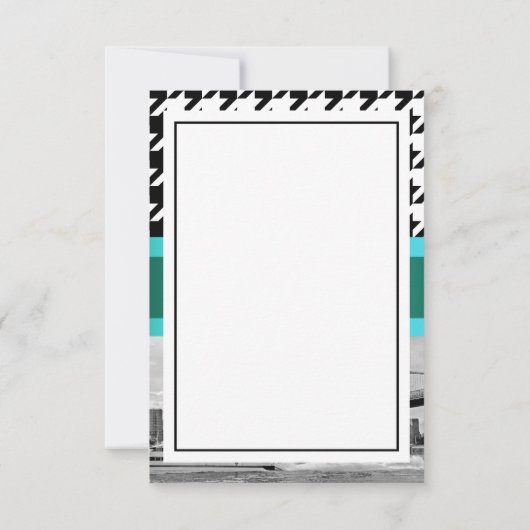 Brooklyn Bridge Blk Wht Houndstooth 2 Dank je Bedankkaart (Achterkant)