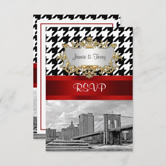 Brooklyn Bridge Blk Wht Houndstooth RSVP 1 (Voorkant / Achterkant)
