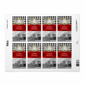 Brooklyn Bridge Blk Wht Houndstooth Wine Label (Full Sheet)