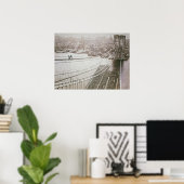 Brooklyn Bridge bouw vroege Manhattan  Poster (Thuiskantoor)