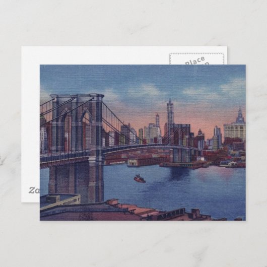  Brooklyn Bridge Briefkaart (Voorkant / Achterkant)