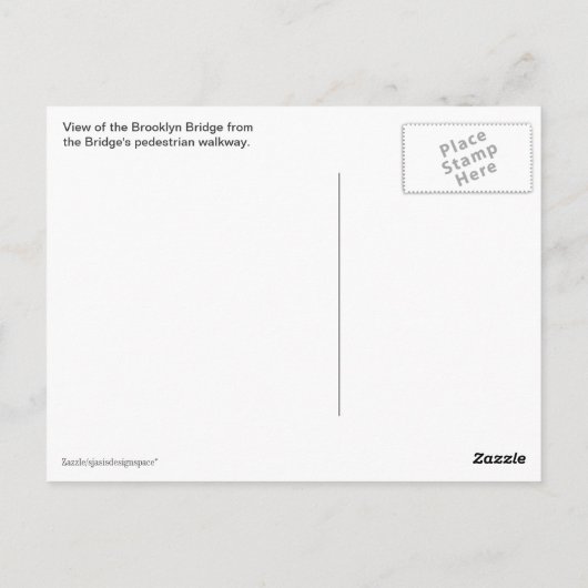 Brooklyn Bridge Briefkaart (Achterkant)