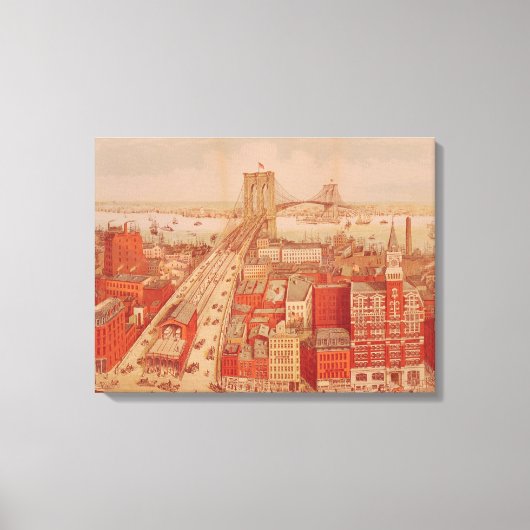Brooklyn Bridge, c.1883 Canvas Afdruk (Voorkant)
