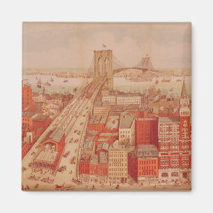 Brooklyn Bridge, c.1883 Magneet