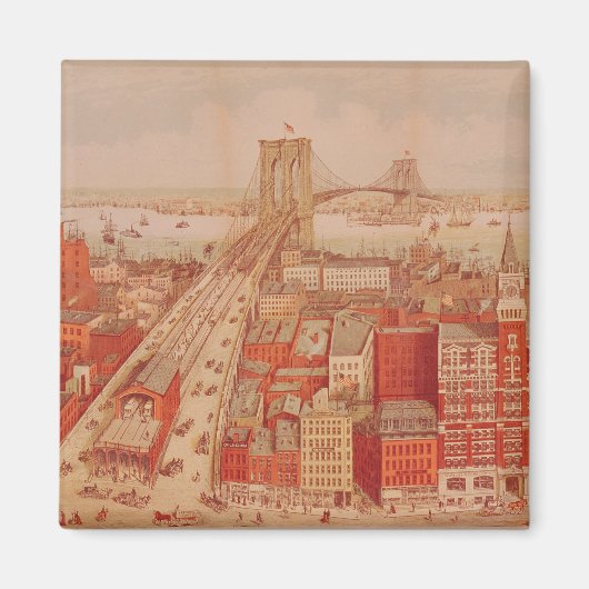 Brooklyn Bridge, c.1883 Magneet (Voorkant)