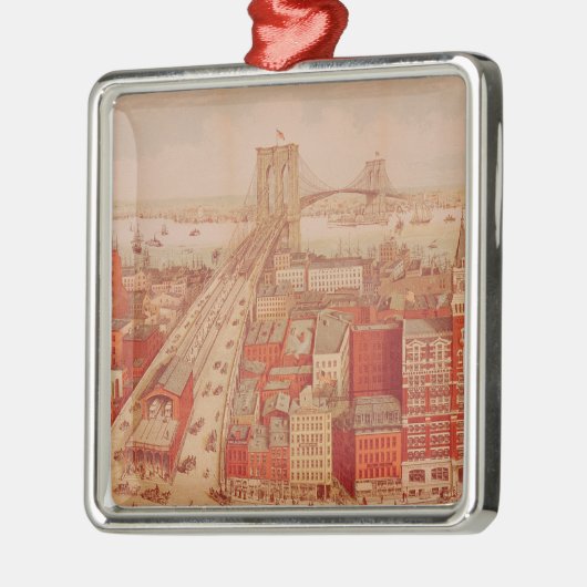 Brooklyn Bridge, c.1883 Metalen Ornament (Links)