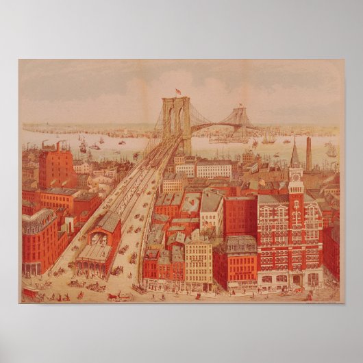 Brooklyn Bridge, c.1883 Poster (Voorkant)
