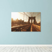 Brooklyn Bridge. Canvas Afdruk (Insitu (Houten vloer))