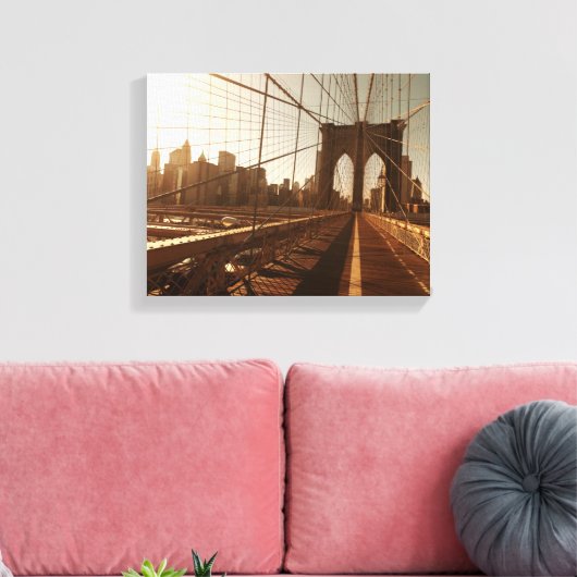 Brooklyn Bridge. Canvas Afdruk (Insitu (Woonkamer))