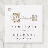 Brooklyn Bridge Chique New York City Bruiloft Bedankjes Labels (Voorkant)