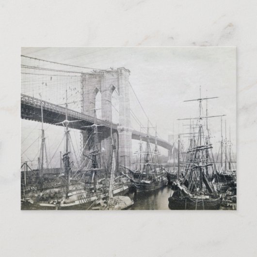 Brooklyn Bridge circa 1883 Briefkaart (Voorkant)