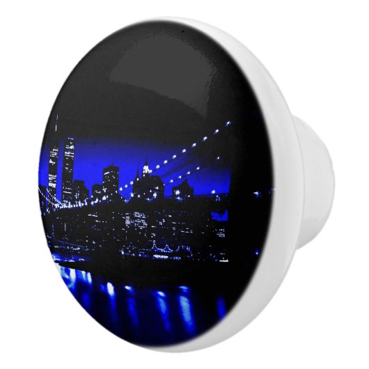 Brooklyn Bridge, de Manhattan Cityscape Keramische Knop (Rechts)