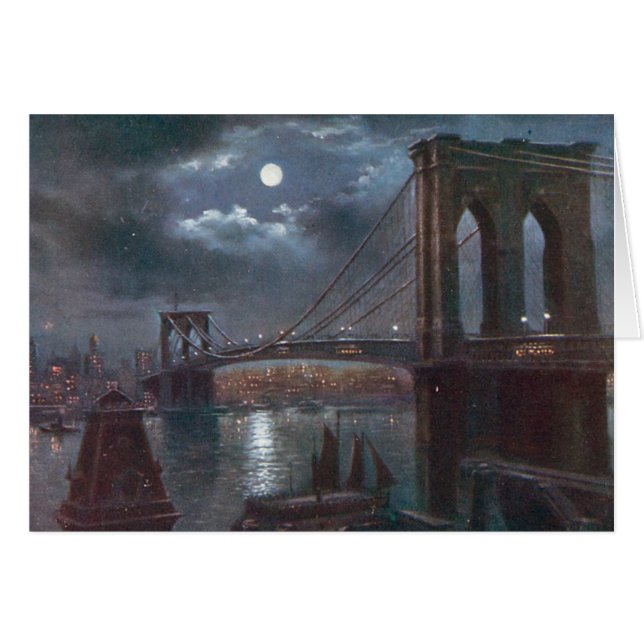 Brooklyn Bridge door Moonlight (Voorkant Horizontaal)