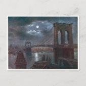 Brooklyn Bridge door Moonlight Briefkaart (Voorkant)