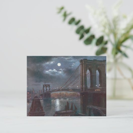 Brooklyn Bridge door Moonlight Briefkaart (Staand voorkant)