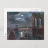 Brooklyn Bridge door Moonlight Briefkaart (Voorkant / Achterkant)