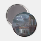 Brooklyn Bridge door Moonlight Magneet (Voorkant / Achterkant)