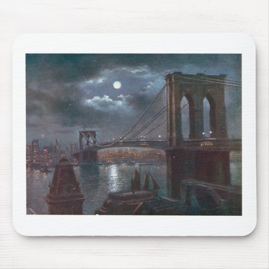 Brooklyn Bridge door Moonlight Muismat (Voorkant)