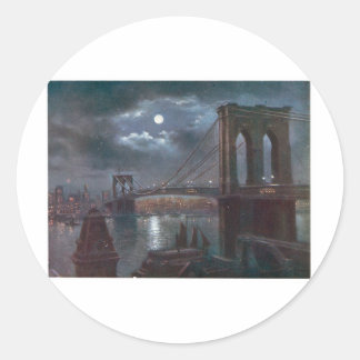 Brooklyn Bridge door Moonlight Ronde Sticker