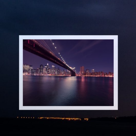 Brooklyn Bridge, East River, Manhattan Lights Briefkaart