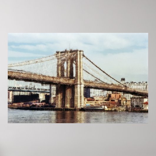 BROOKLYN BRIDGE EAST TOWER - NIEUW-YORK POSTER (Voorkant)