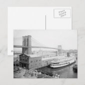 Brooklyn Bridge en dokken, 1905 Briefkaart (Voorkant / Achterkant)