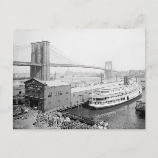 Brooklyn Bridge en dokken, 1905 Briefkaart (Voorkant)