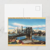 Brooklyn Bridge en East River, New York City, NY Briefkaart (Voorkant / Achterkant)