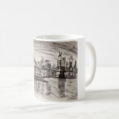 Brooklyn Bridge en een Grey Sky Koffiemok (Voorkant rechts)