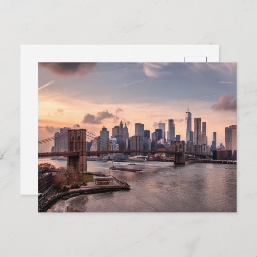 Brooklyn Bridge en Lower Manhattan Briefkaart (Voorkant / Achterkant)