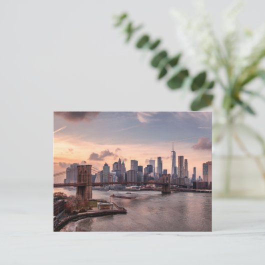 Brooklyn Bridge en Lower Manhattan Briefkaart (Staand voorkant)