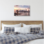 Brooklyn Bridge en Lower Manhattan Canvas Afdruk (Insitu (Slaapkamer))