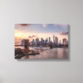 Brooklyn Bridge en Lower Manhattan Canvas Afdruk (Voorkant)