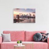 Brooklyn Bridge en Lower Manhattan Canvas Afdruk (Insitu (Woonkamer))