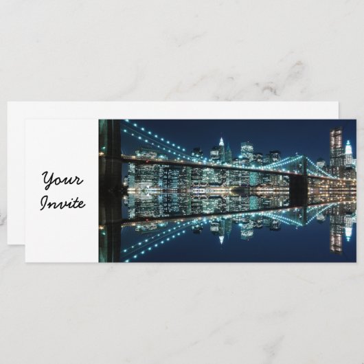 Brooklyn Bridge en Manhattan Skyline Kaart (Voorkant / Achterkant)