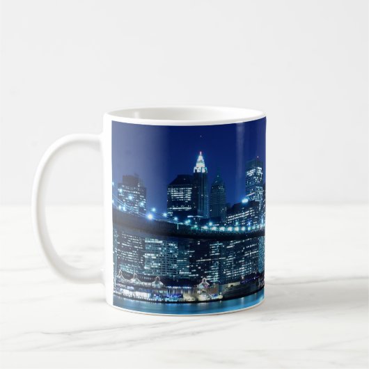Brooklyn Bridge en Manhattan Skyline Koffiemok (Links)