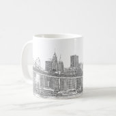 Brooklyn Bridge en Manhattan Skyline Koffiemok (Voorkant links)