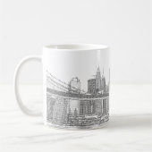 Brooklyn Bridge en Manhattan Skyline Koffiemok (Links)