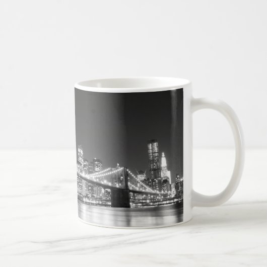 Brooklyn Bridge en Manhattan Skyline Koffiemok (Rechts)