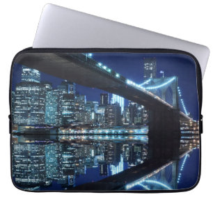 Brooklyn Bridge en Manhattan Skyline Laptop Sleeve